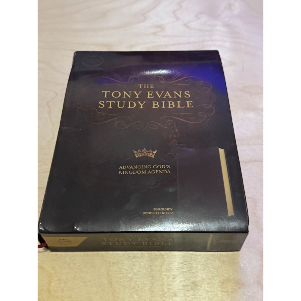 Tony Evans Study Bible CSB Burgundy Bonded Leather Christian Standard Bible
